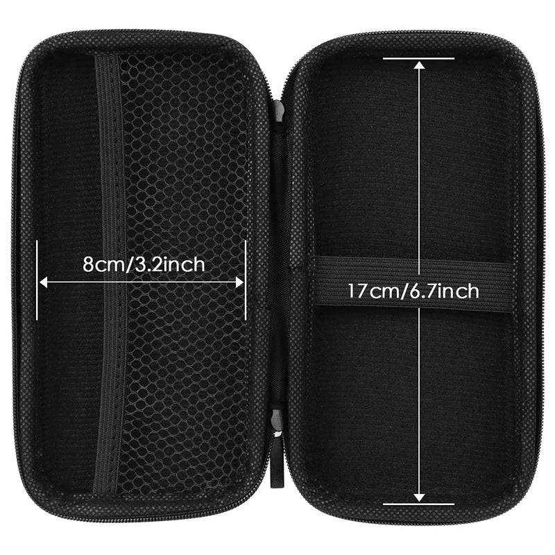 iMangoo Shockproof Carrying Charger Case Hard Protective EVA Impact Resistant Power Bank Pouch Small Electronics Organizer Cable Accessory Travel Essentials for Women  Size 6.5''x3.2''x1'' Fiber Black - Image 3